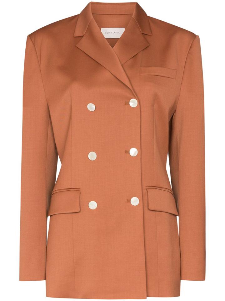 Low Classic Classic Double-breasted Wool Blazer - Brown