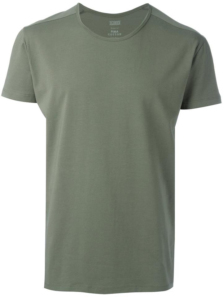 Closed Crew Neck T-shirt, Men's, Size: Xxl, Green, Cotton
