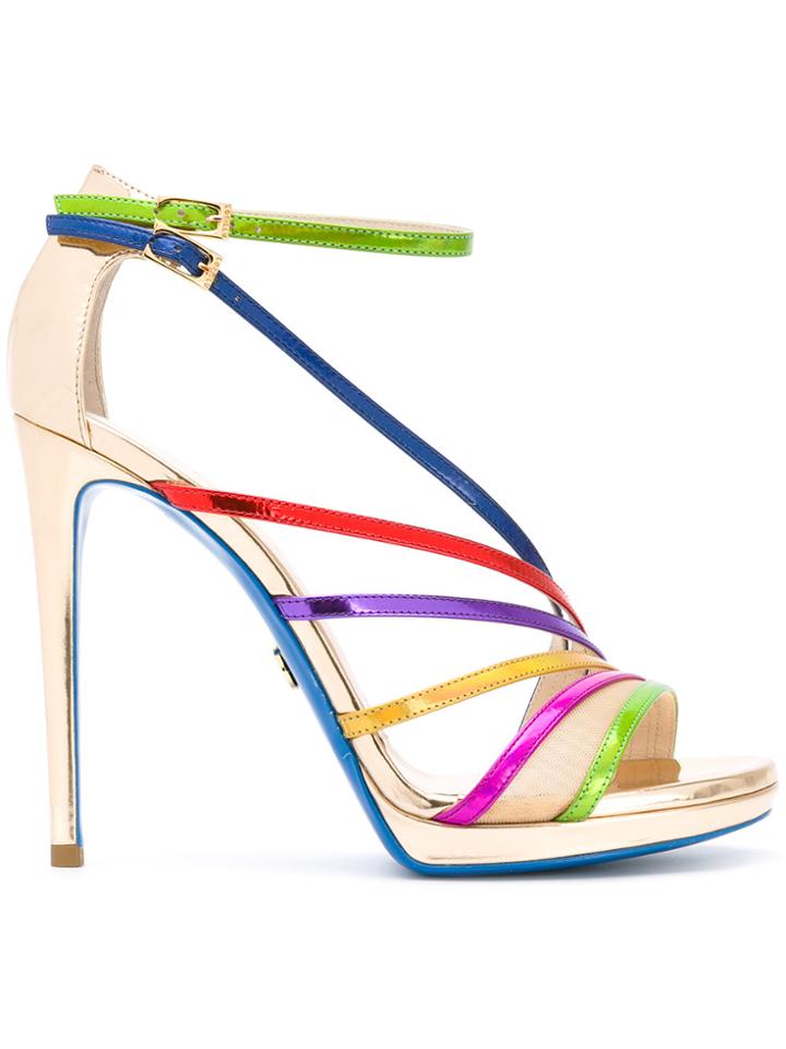 Loriblu Strappy Heeled Sandals - Metallic