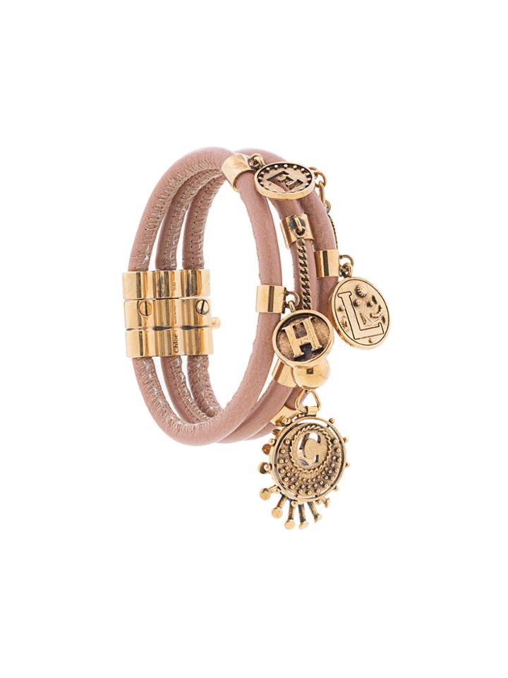 Chloé Gold-tone Embellished Bracelet - Pink & Purple
