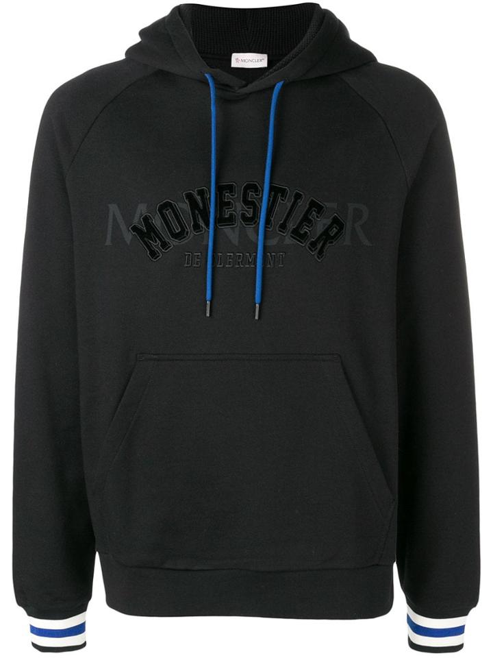 Moncler Logo Patch Hooded Sweatshirt - Black
