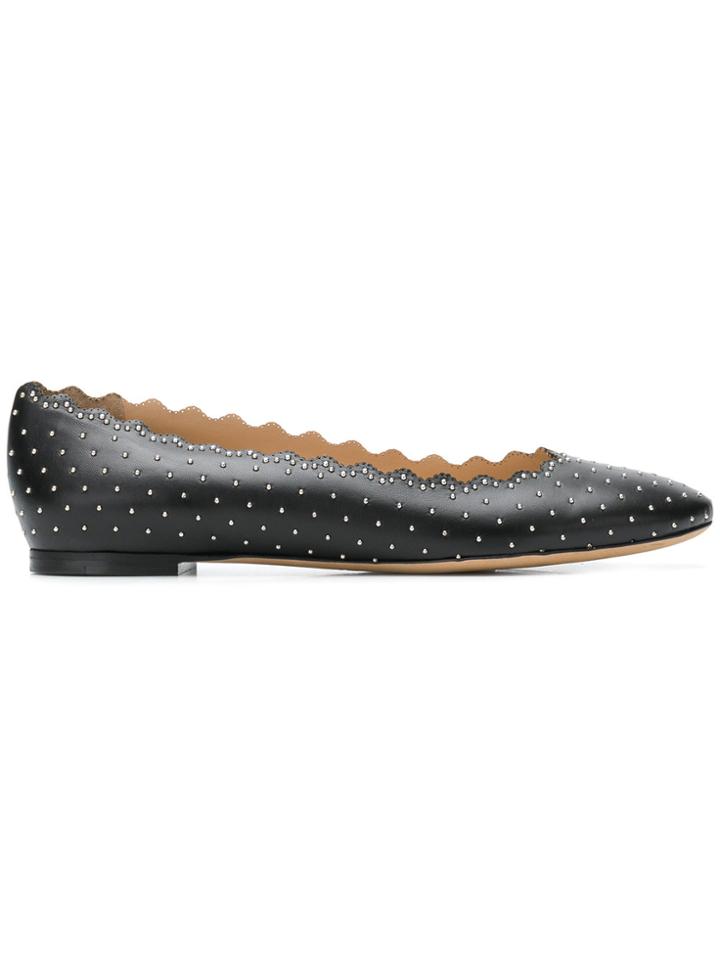 Chloé Lauren Studded Ballerinas - Black