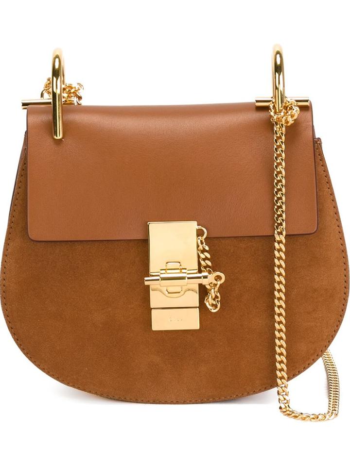 Chloé 'drew' Shoulder Bag, Women's, Brown, Calf Leather