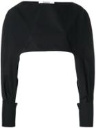 Chalayan Cape-effect Cropped Blouse - Black
