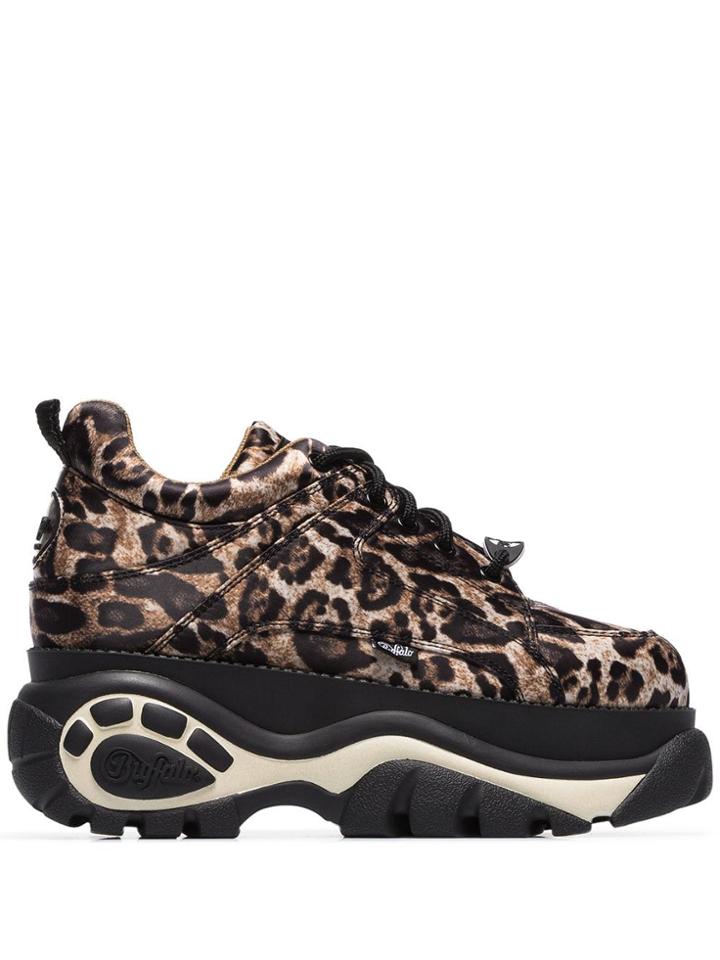 Buffalo Classic Low 68 Leopard Print Sneakers - Brown