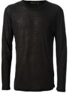 T By Alexander Wang Long Sleeve T-shirt, Men's, Size: Large, Black, Silk/rayon