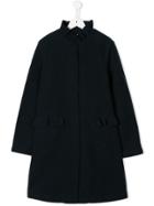Il Gufo Teen Ruffled Detail Coat - Blue