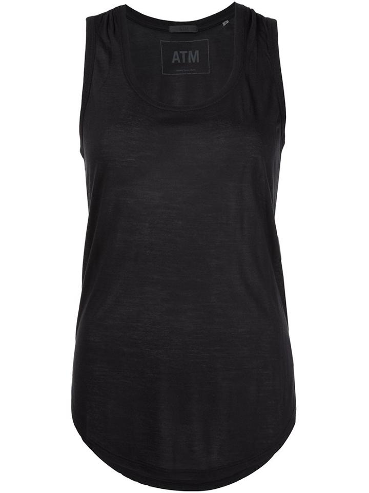 Atm Anthony Thomas Melillo Scoop Neck Tank Top, Women's, Size: Small, Black, Modal