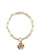Foundrae 18kt Yellow Gold Multi Gemstone Disk Bracelet