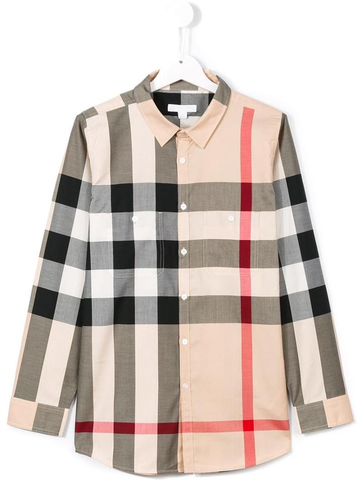 Burberry Kids New Classic Check Shirt, Boy's, Size: 14 Yrs