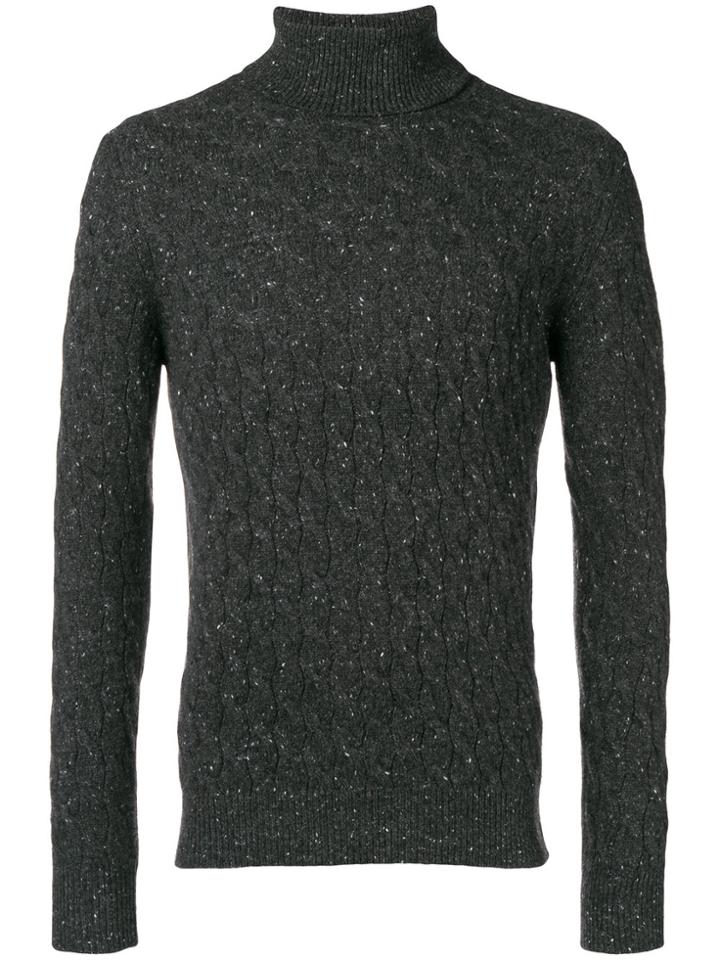 Eleventy Cashmere Cable Knit Sweater - Grey