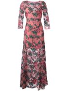 For Love And Lemons Floral Embroidery Maxi Dress, Women's, Size: Xs, Pink/purple, Nylon/spandex/elastane