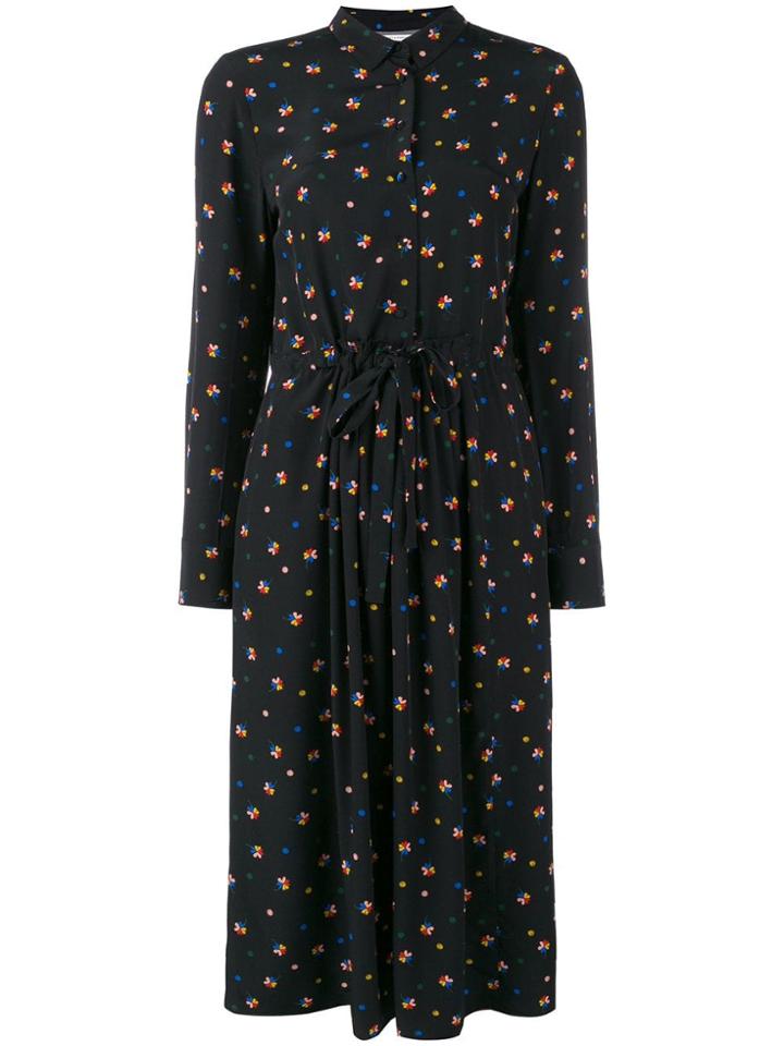 Chinti & Parker Floral Flared Shirt Dress - Black