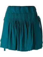 No21 Pleated Mini Skirt, Women's, Size: 40, Blue, Acetate/silk