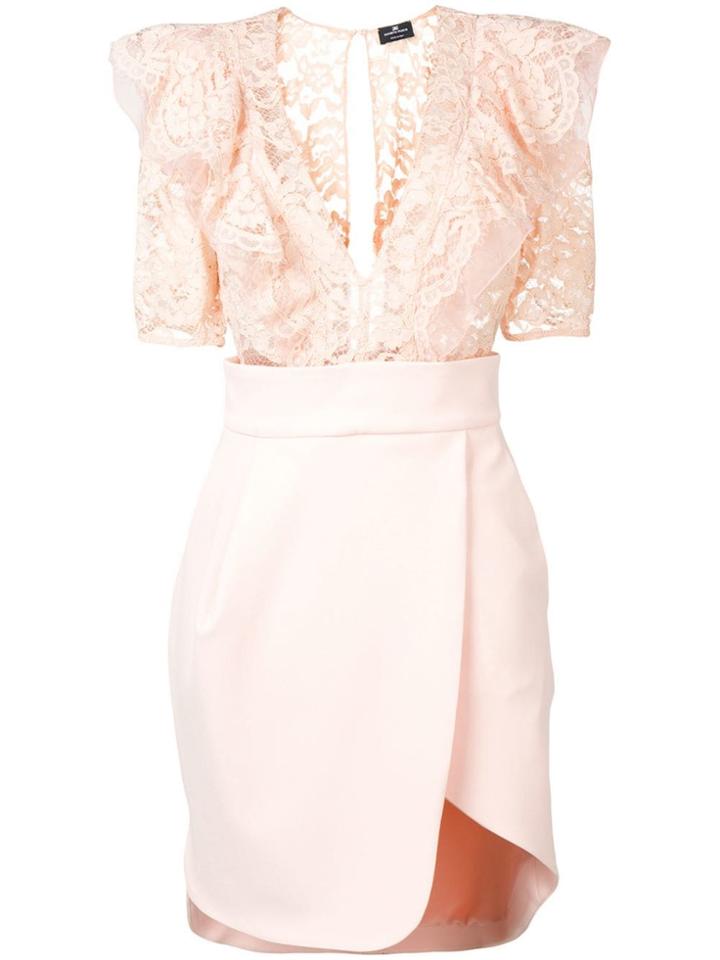 Elisabetta Franchi Lace-detail Mini Dress - Neutrals