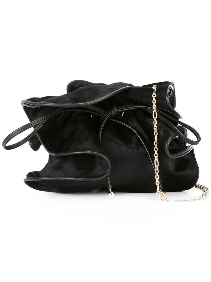 Nina Ricci Chain Straps Shoulder Bag, Women's, Black, Calf Leather/calf Hair