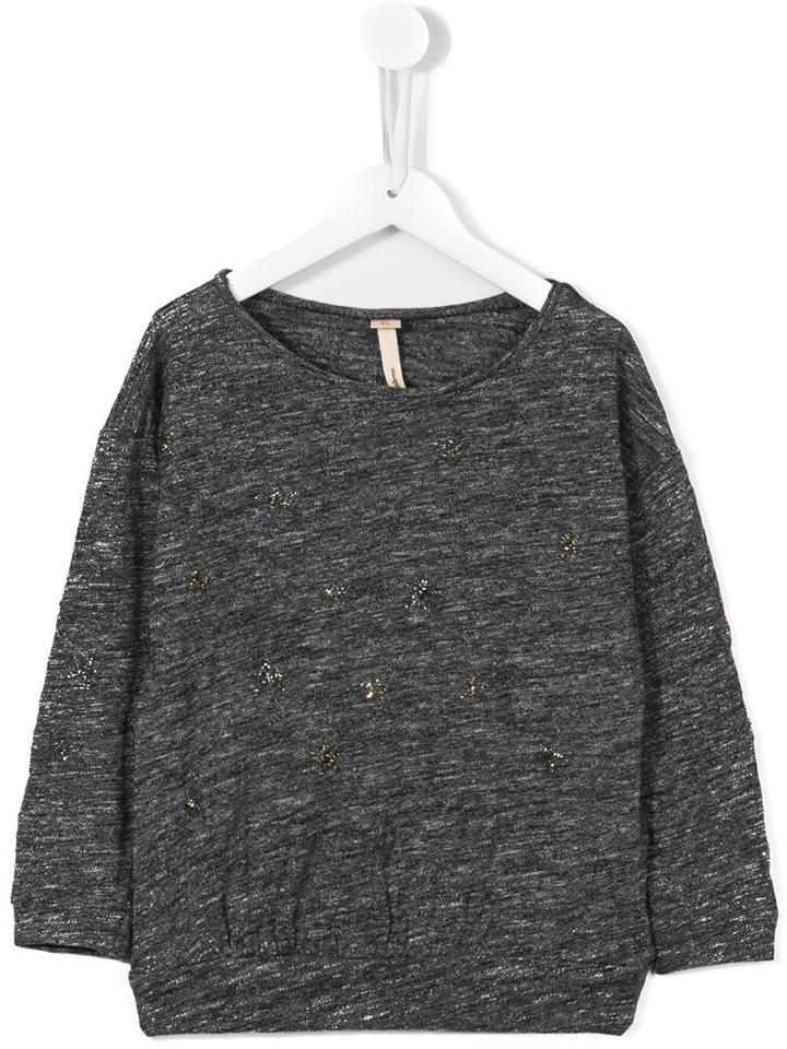 Bellerose Kids Embellished Star Top, Toddler Girl's, Size: 4 Yrs, Grey