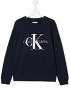 Calvin Klein Kids Contrast Logo Sweatshirt - Blue