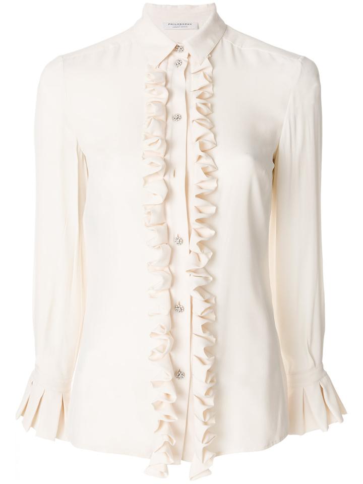 Philosophy Di Lorenzo Serafini Ruffle Trim Shirt - White