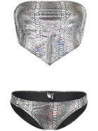 Beth Richards Handkerchief Snakeskin-print Bikini - Metallic