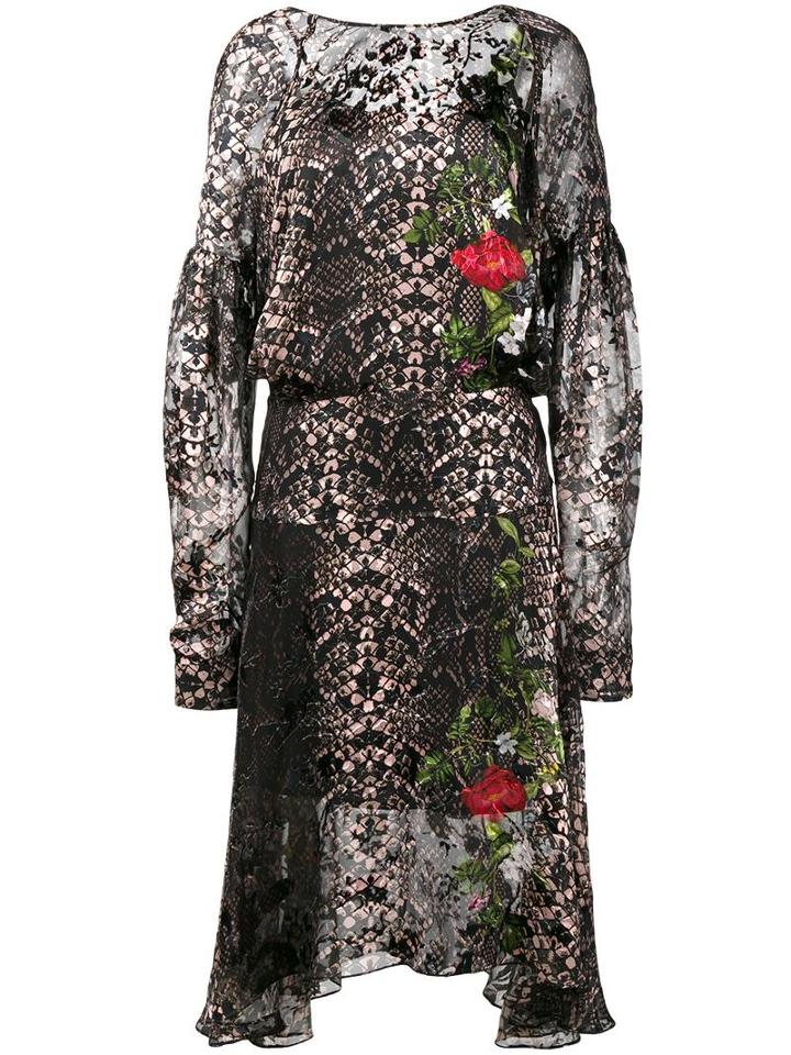 Preen By Thornton Bregazzi Python Print Dress, Women's, Size: Small, Black, Silk