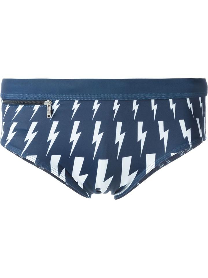 Neil Barrett Lightning Bolt Swimming Trunks