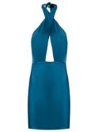 Adriana Degreas Panelled Dress - Blue
