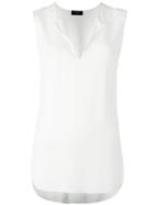Les Copains V-neck Tank Top, Women's, Size: 38, White, Elastodiene/viscose/silk