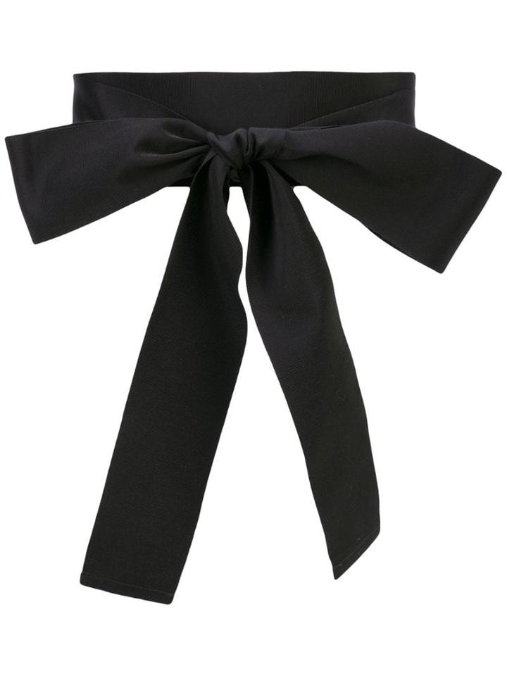 Sara Roka Draped Bow Belt - Black