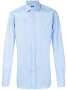 Barba Classic Shirt, Men's, Size: 44, Blue, Cotton/polyamide/spandex/elastane
