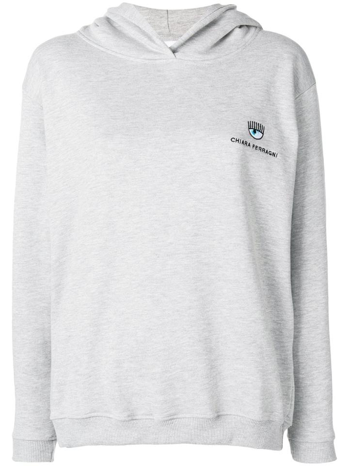 Chiara Ferragni Embroidered Logo Hoodie - Unavailable