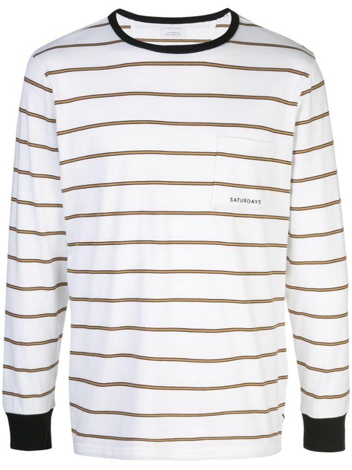 Saturdays Nyc Striped Long-sleeved T-shirt - White