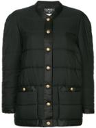 Chanel Vintage Collarless Padded Jacket - Black