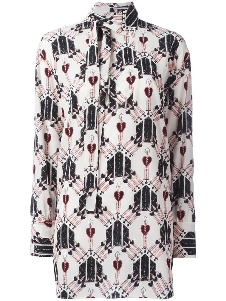 Valentino Heart And Dagger Shirt, Women's, Size: 42, Black, Silk