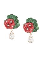 Dolce & Gabbana Drop Earrings With Decorative Details - Red