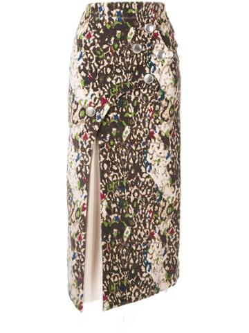 Sulvam Asymmetric Patterned Skirt - Multicolour