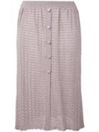 D'enia - Textured Knit Skirt - Women - Nylon/acetate/metallized Polyester - M, Pink/purple, Nylon/acetate/metallized Polyester