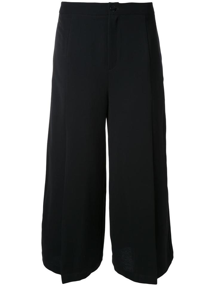 Max Tan 'flapped' Cropped Trousers, Women's, Size: 38, Black, Polyester
