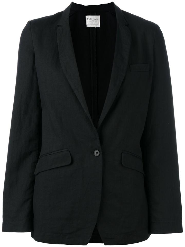 Forte Forte Flap Pockets Blazer, Women's, Size: I, Black, Cotton/linen/flax
