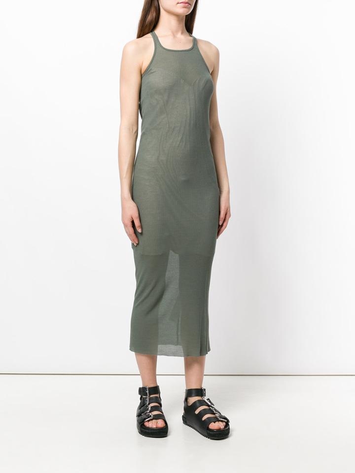 Rick Owens Ribbed Knit Dress - Green