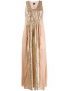 Pinko Foil Panel Maxi Dress - Neutrals