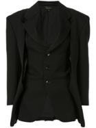 Comme Des Garçons Distressed Single-breasted Blazer - Black