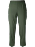 Cropped Trousers - Women - Silk/polyamide/spandex/elastane - 46, Green, Silk/polyamide/spandex/elastane, Piazza Sempione