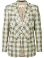 Walter Van Beirendonck Vintage Checked Panel Blazer - Brown