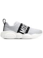 Moschino Lurex Teddy Run Slip On Sneakers - Silver