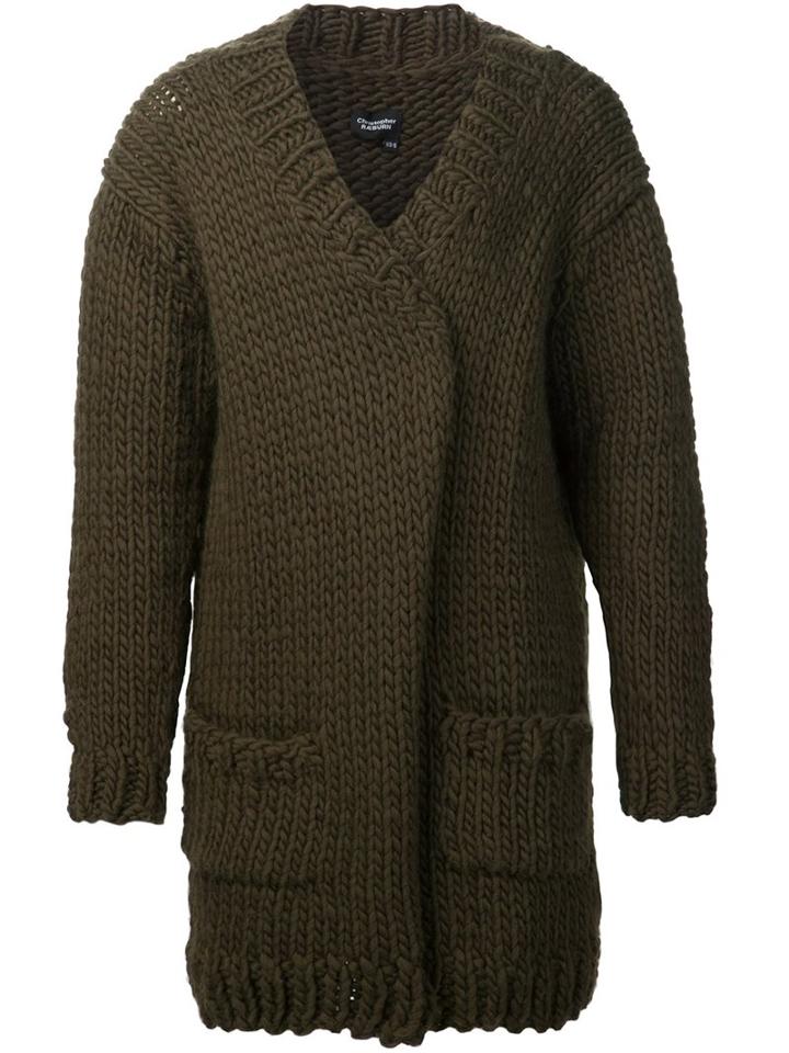 Christopher Raeburn Hand-knit Oversized Cardigan, Men's, Size: Xs/s, Green, Wool