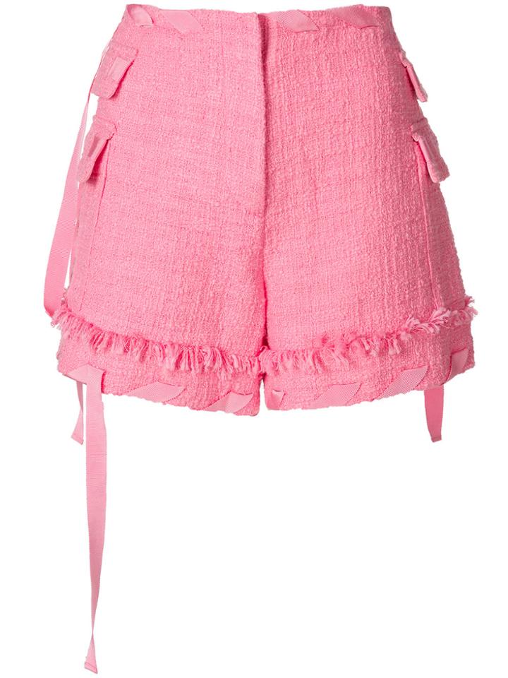 Msgm Ribbon Detail Shorts - Pink & Purple