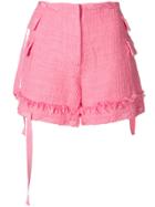 Msgm Ribbon Detail Shorts - Pink & Purple