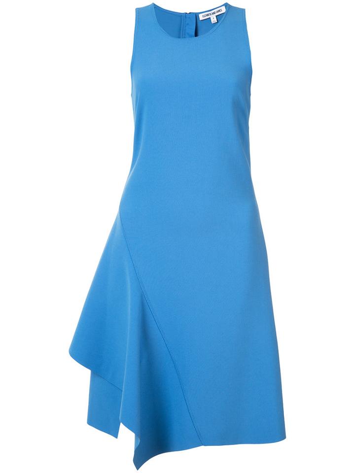 Elizabeth And James Flared Asymmetric Mini Dress, Women's, Size: 10, Blue, Polyester/spandex/elastane/rayon
