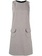 Paule Ka Sleeveless Check Print Shift Dress - Multicolour